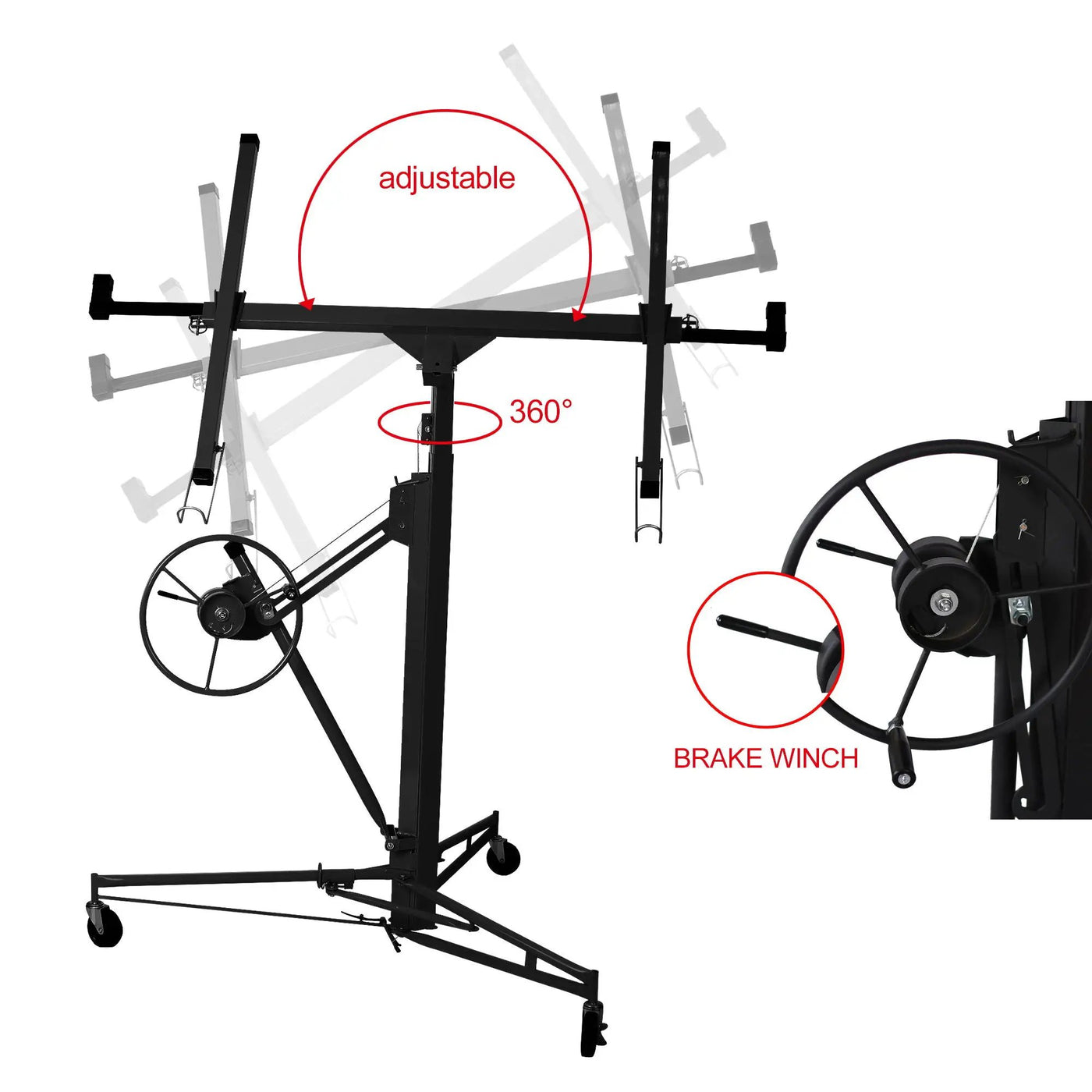 Heavy Duty Drywall Lift Panel Hoist with Adjustable Height by HouseOfZazla