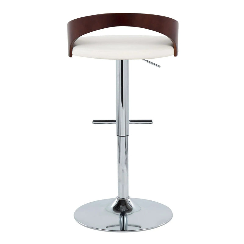 Grotto - Contemporary Adjustable Height Barstool With Swivel With Straight T Footrest (Set of 2) by Unique Piece Furniture