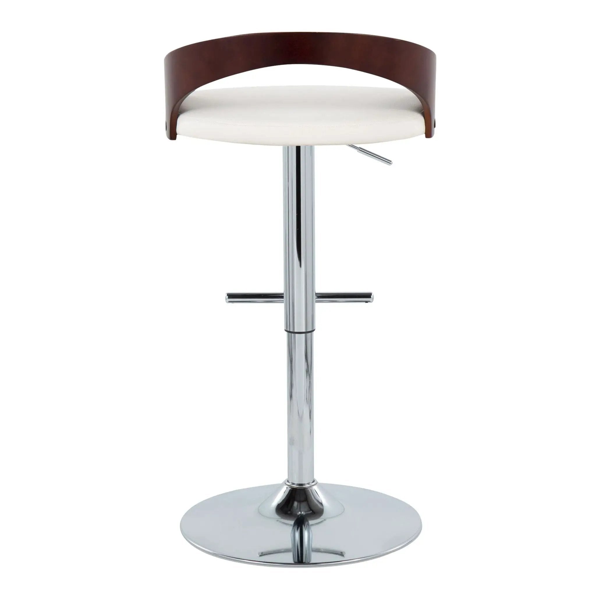 Grotto - Contemporary Adjustable Height Barstool With Swivel With Straight T Footrest (Set of 2) by HouseOfZazla