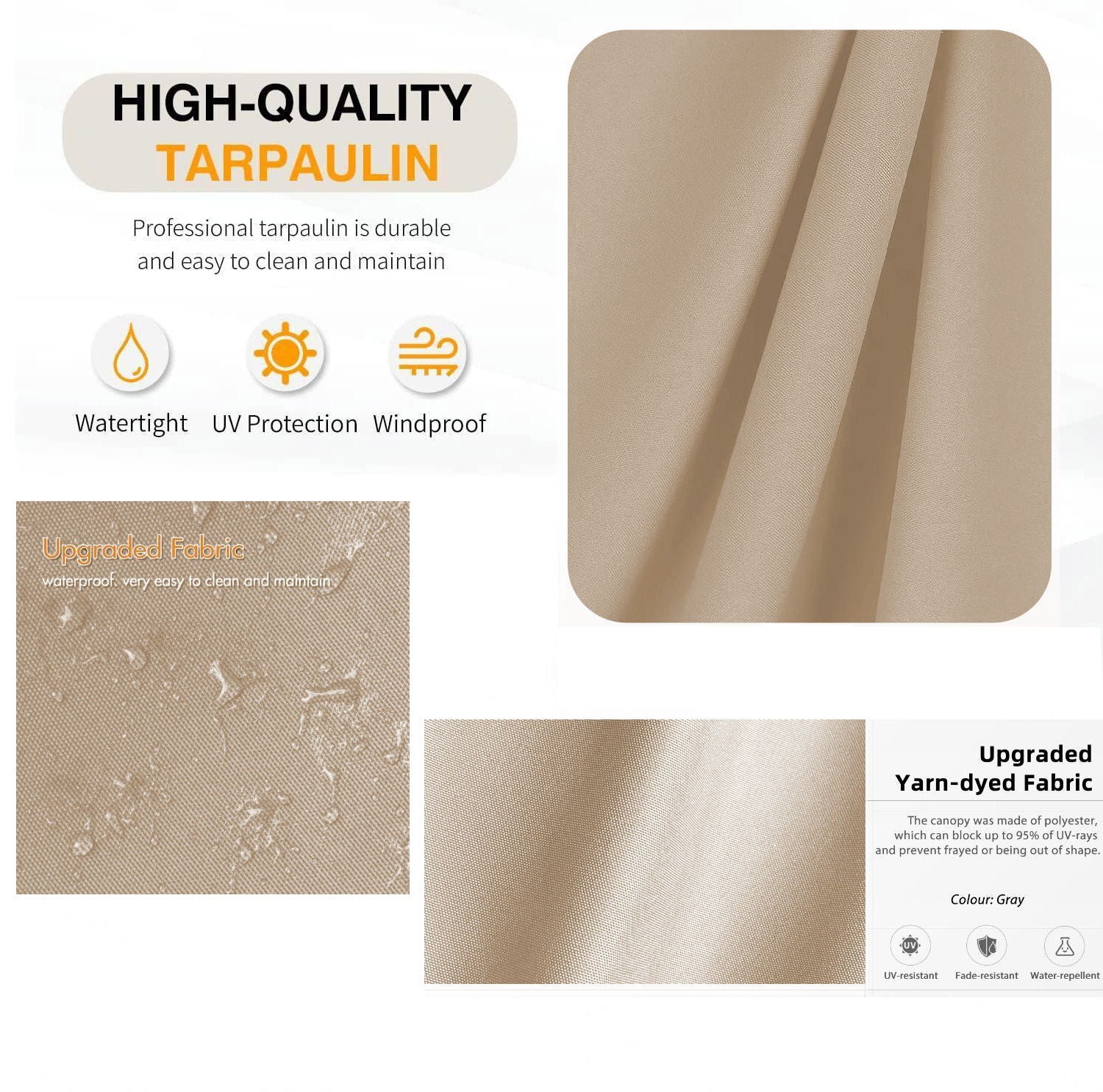 Replacement Canopy Top Cover Fabric For Outdoor Patio Retractable Pergola Sun-Shelter Canopy by Unique Piece Furniture