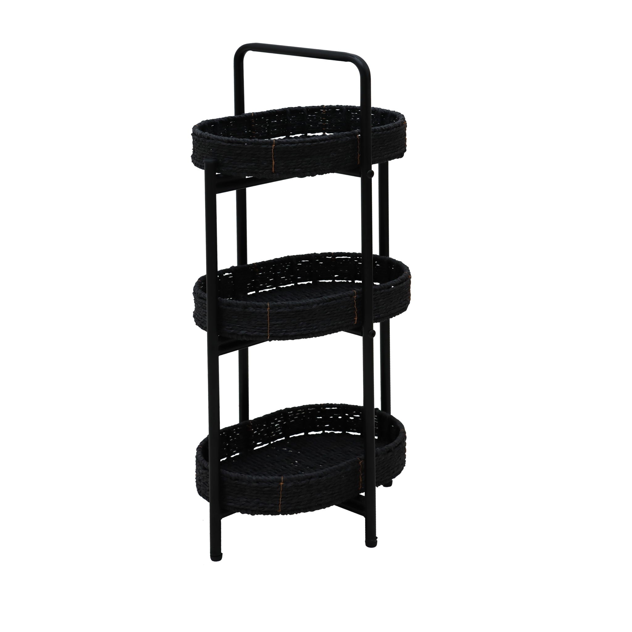 Modern 3 Tier Handwoven Side Table With Oval Organizer by HouseOfZazla