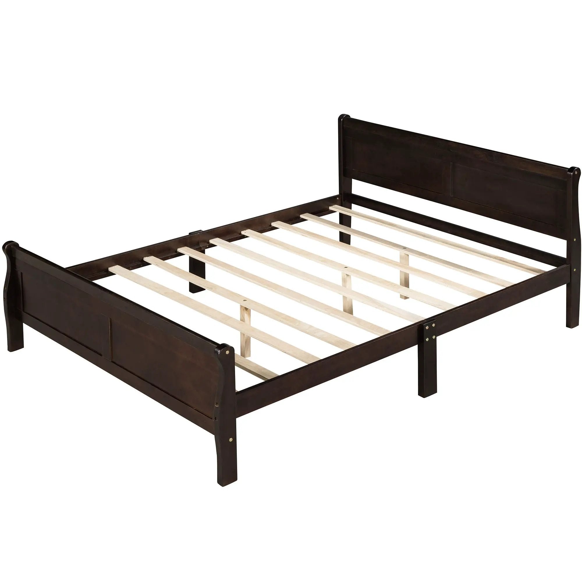 Platform Bed Frame Mattress Foundation Sleigh Bed With Headboard / Footboard / Wood Slat Suppor by Unique Piece Furniture