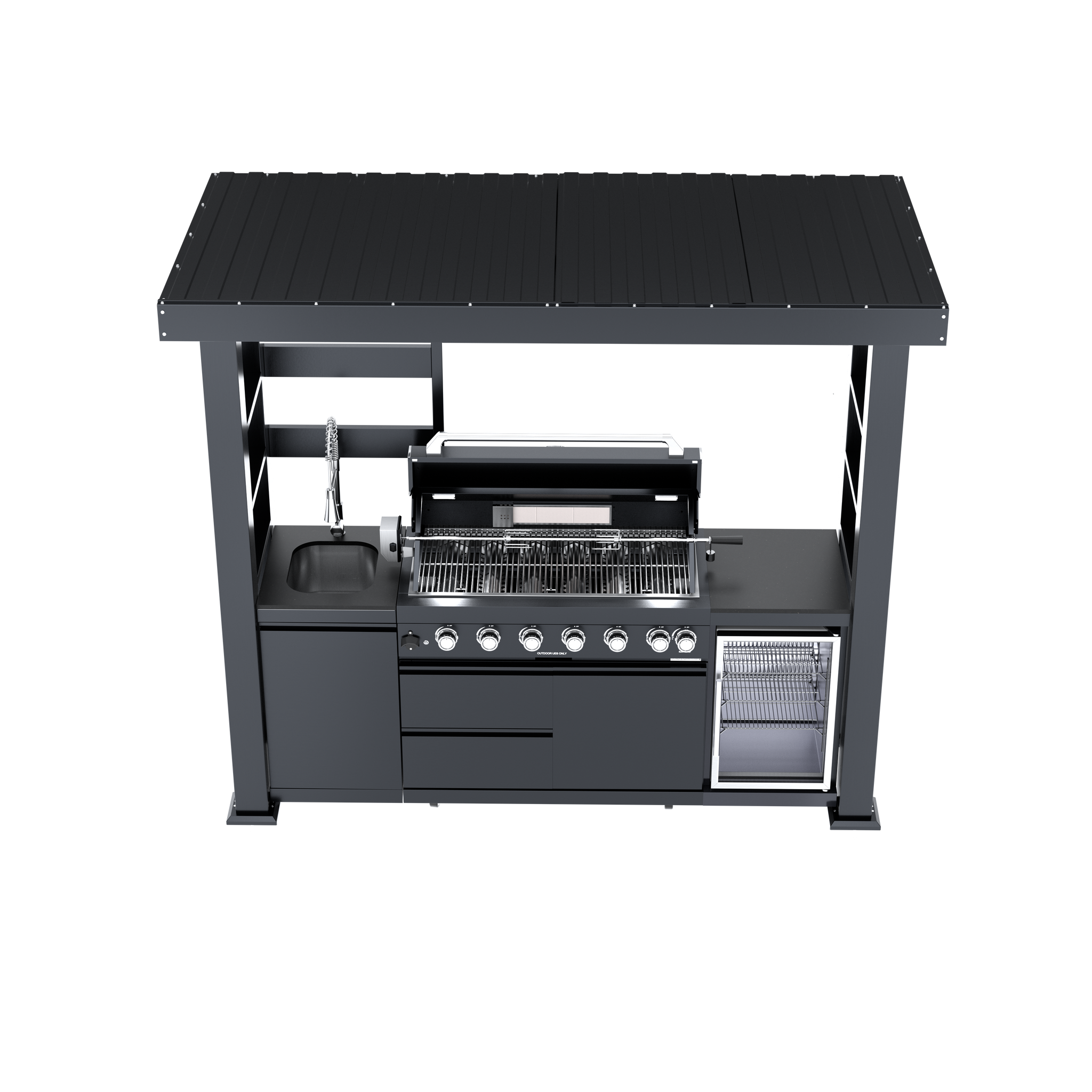94-Inch 6-Burner Deluxe Stainless Steel Gas Outdoor Kitchen Grill by HouseOfZazla