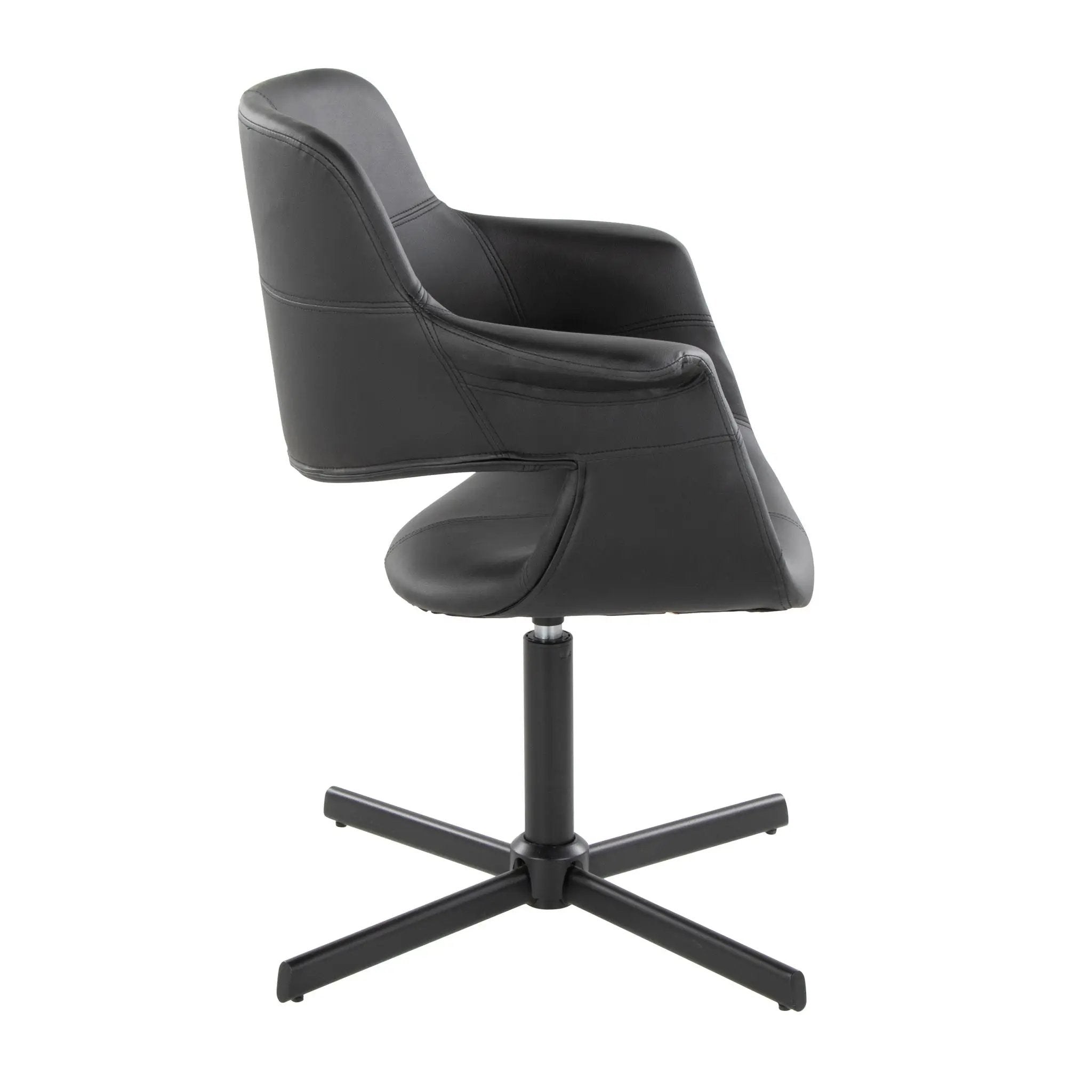 Vintage Flair - Mid-Century Modern Swivel Chair With X - Pedestal - Black by Unique Piece Furniture