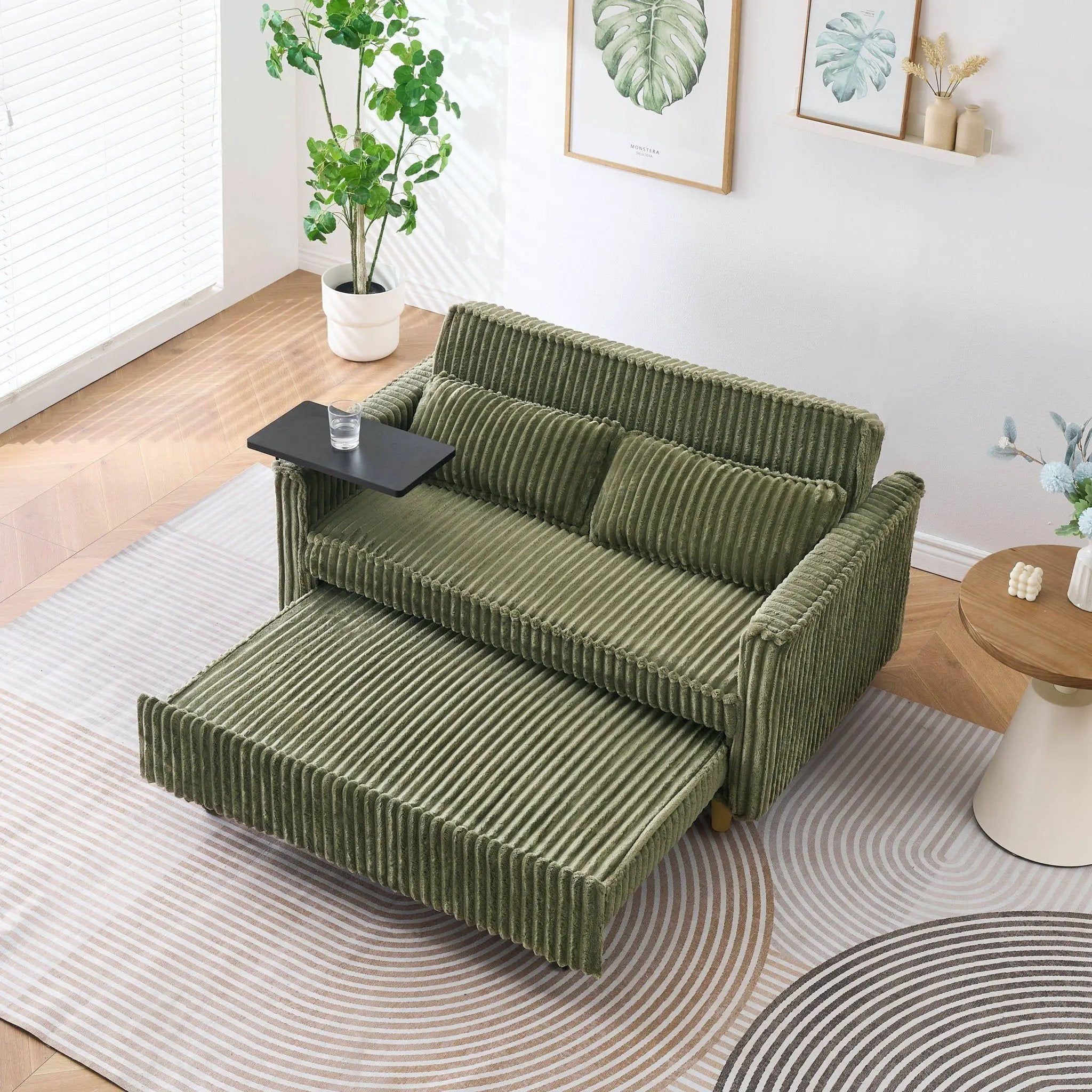 Pull Out Sofa With Movable Tabletop And USB Ports by Unique Piece Furniture