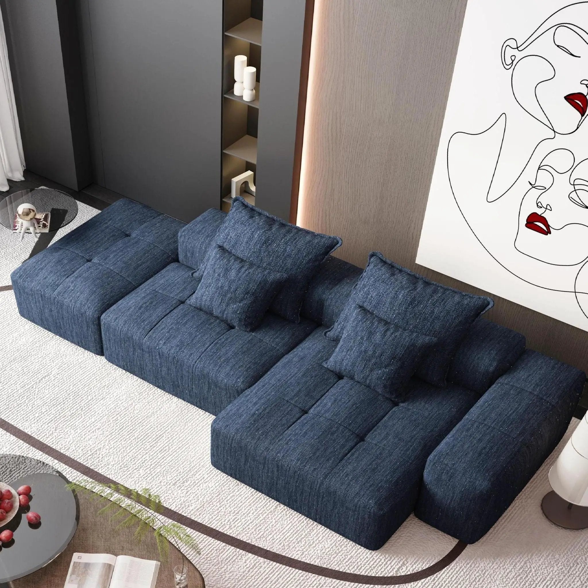 Modern Oversized DIY Combination Modular Sectional Sofa With Pillows by HouseOfZazla