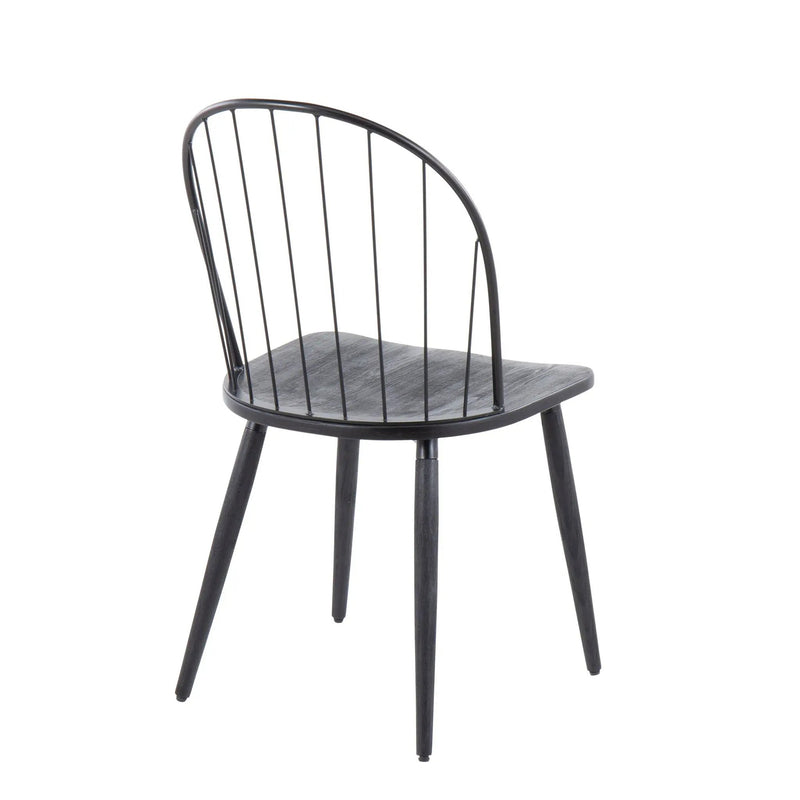 Riley - Industrial High Back Armless Chair (Set of 2) - Black by Unique Piece Furniture