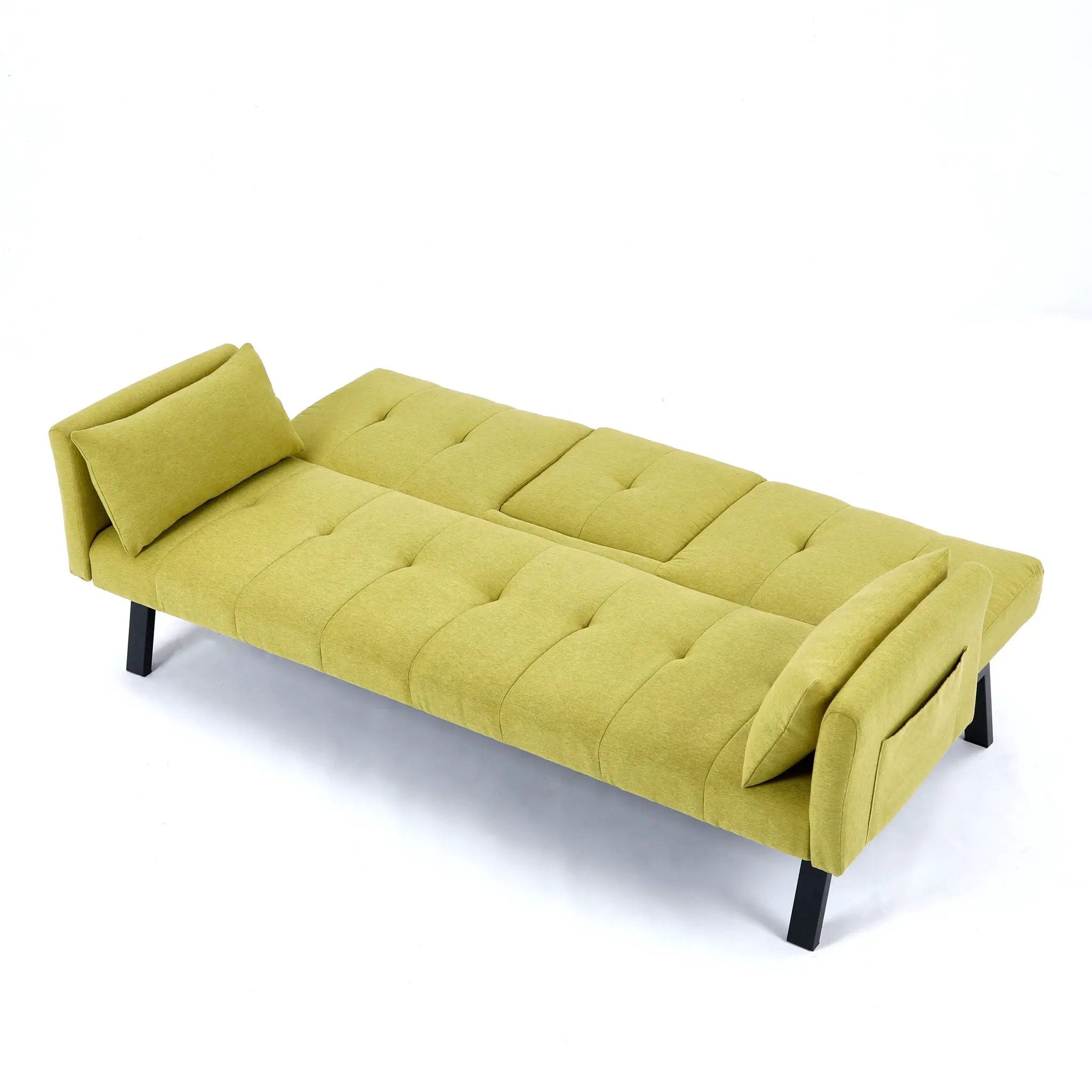 Sofa Bed With Foldable Design And Cup Holder - Green by HouseOfZazla