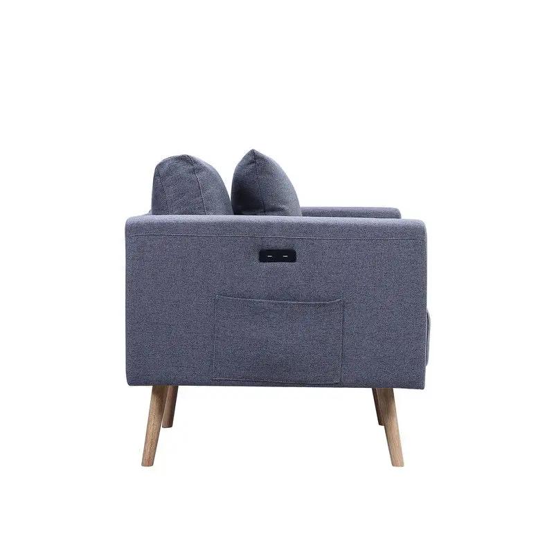 Easton - Fabric Chair With USB Charging Ports Pockets And Pillows by Unique Piece Furniture