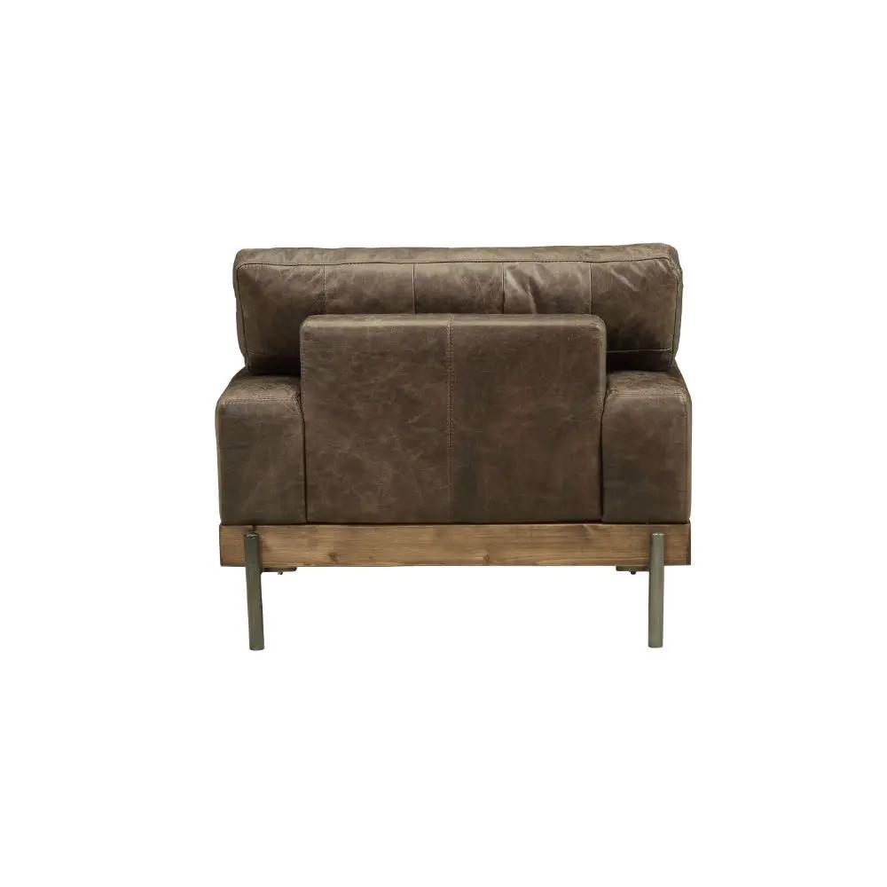 Silchester - Chair - Distress Chocolate Top Grain Leather & Oak by Unique Piece Furniture