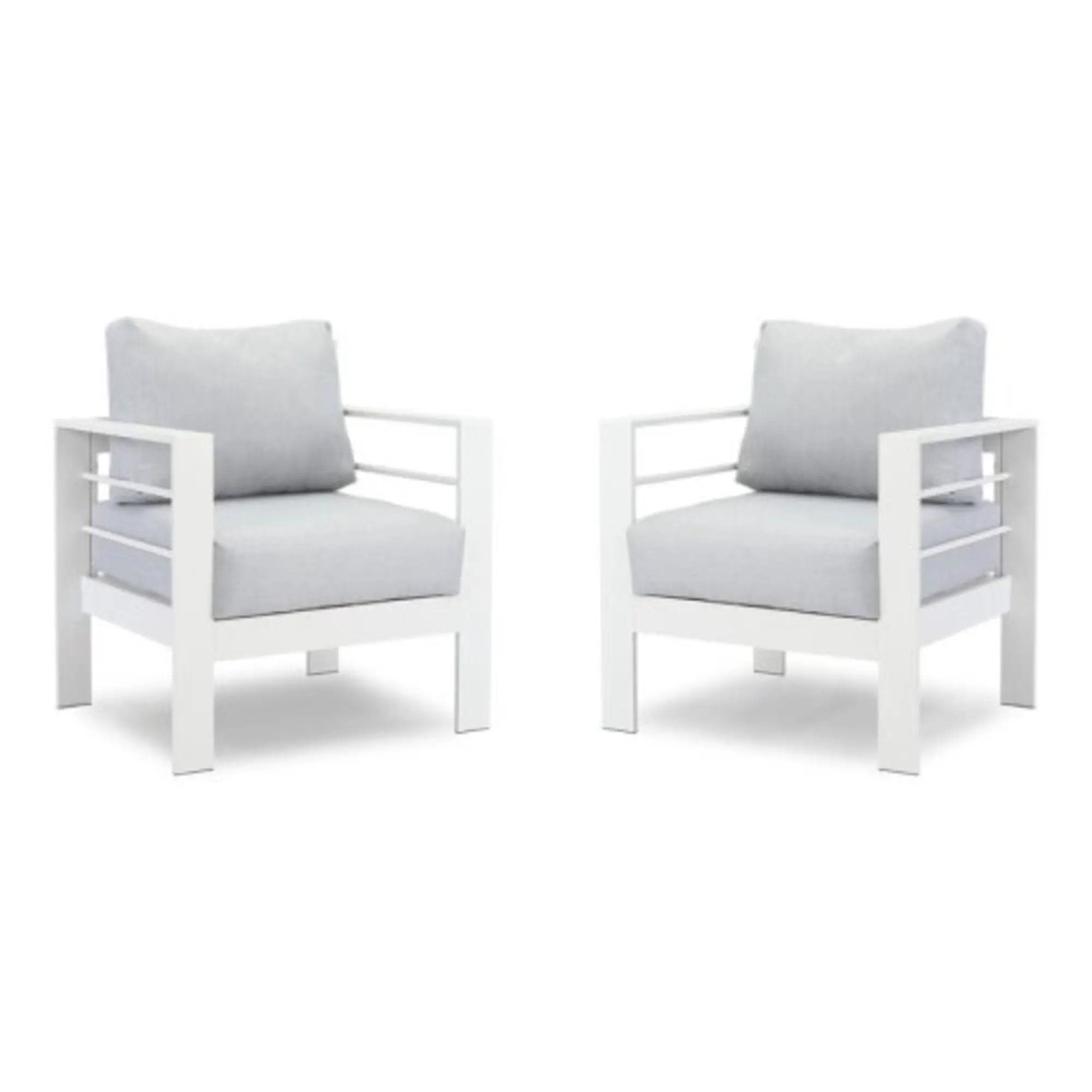 Modern All-Weather Patio Armchairs & Thick Cushions (Set of 2) by HouseOfZazla