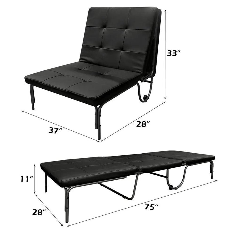 Senon - Adjustable Chair Futon - Silver & Black by Unique Piece Furniture