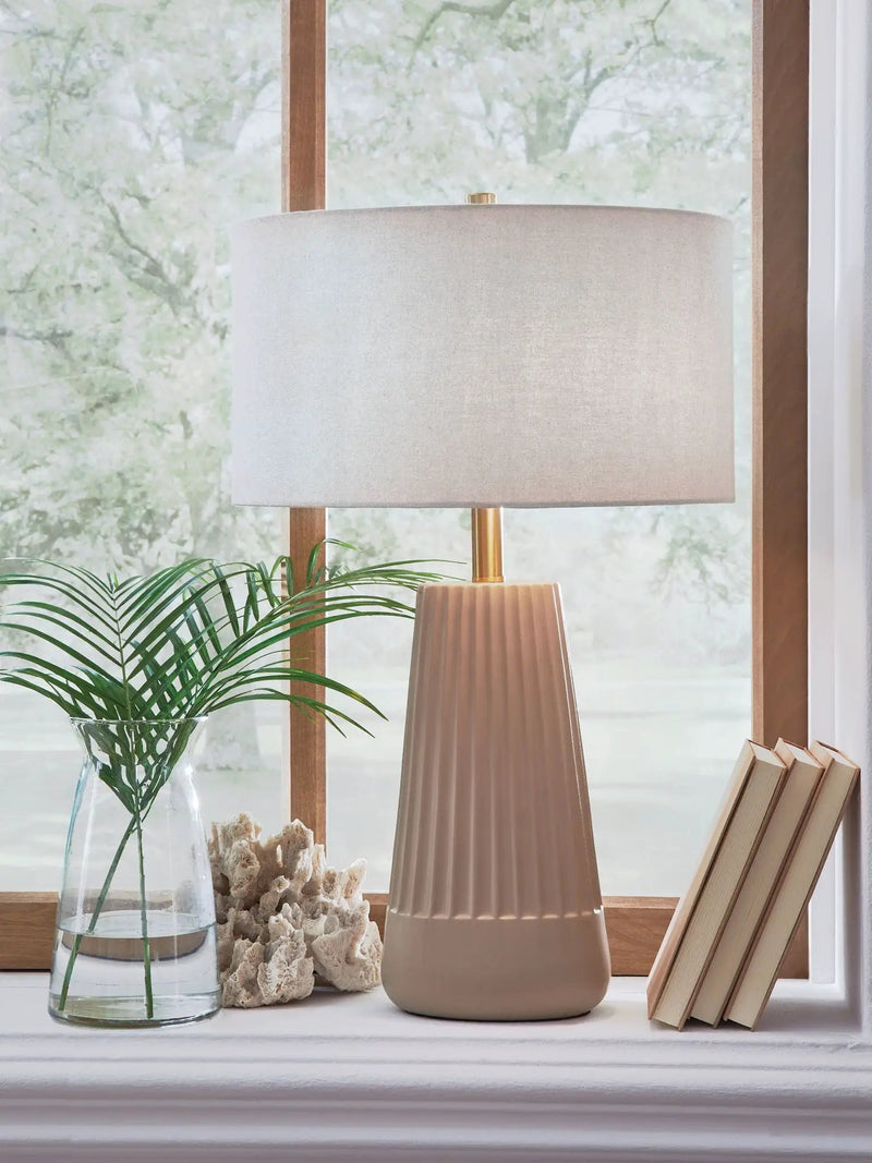 Dellner - Ceramic Table Lamp - Mocha by Unique Piece Furniture