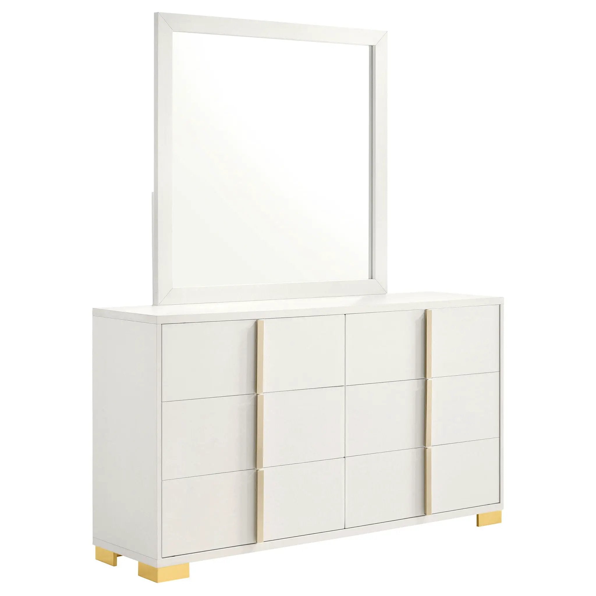 Marceline 6-drawer Dresser with Mirror White by Unique Piece Furniture