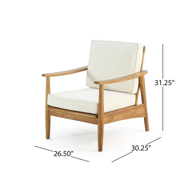Emmry Outdoor Acacia Wood Club Chair by HouseOfZazla