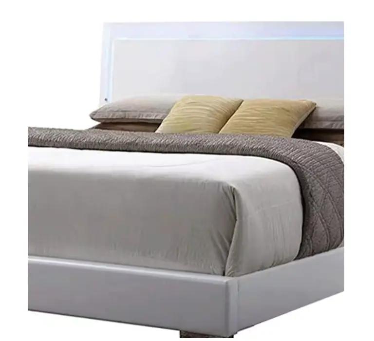 Lorimar White Faux Leather Panel Bed by HouseOfZazla