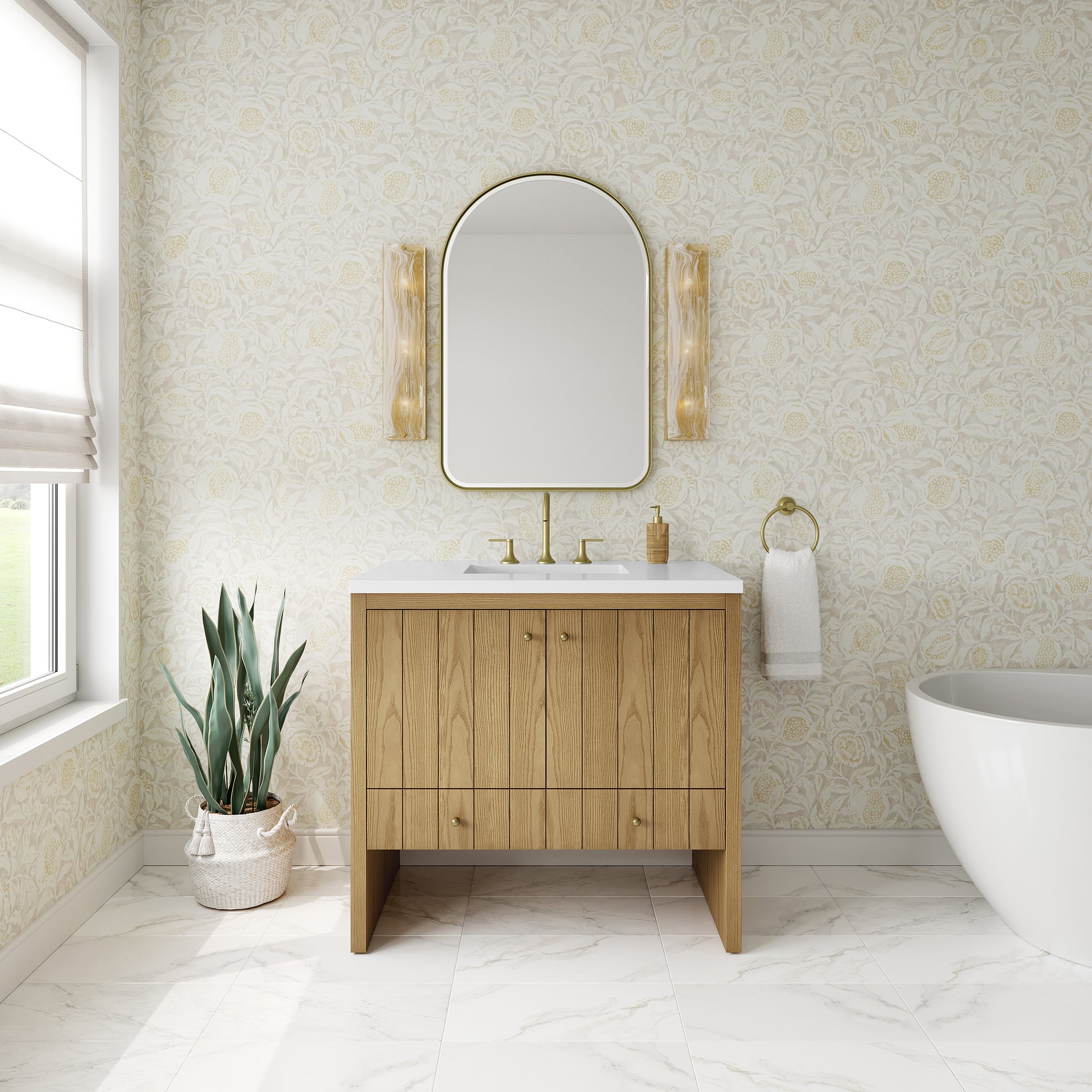 James Martin Hudson 36" Single Bathroom Vanity, Light Natural Oak, view 29