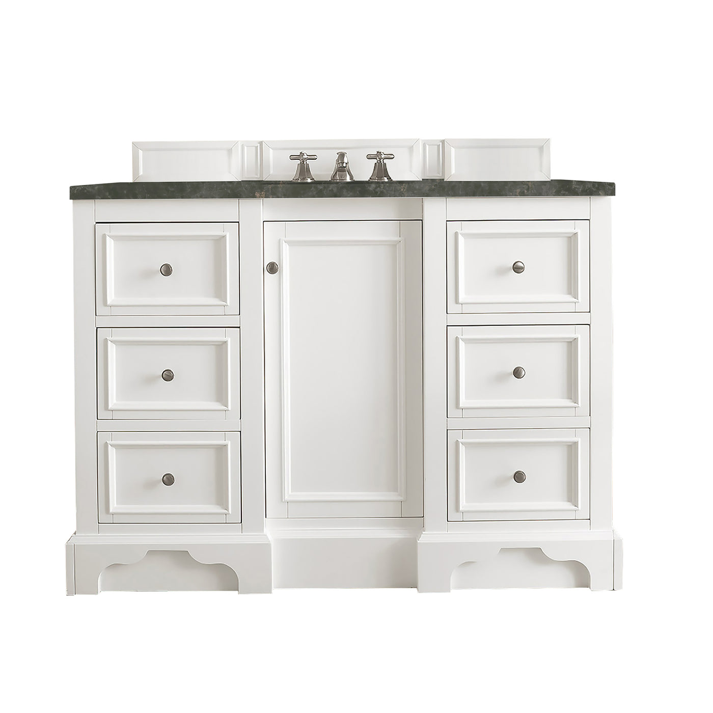 James Martin De Soto 48" Single Bathroom Vanity, Bright White with Phantome countertop