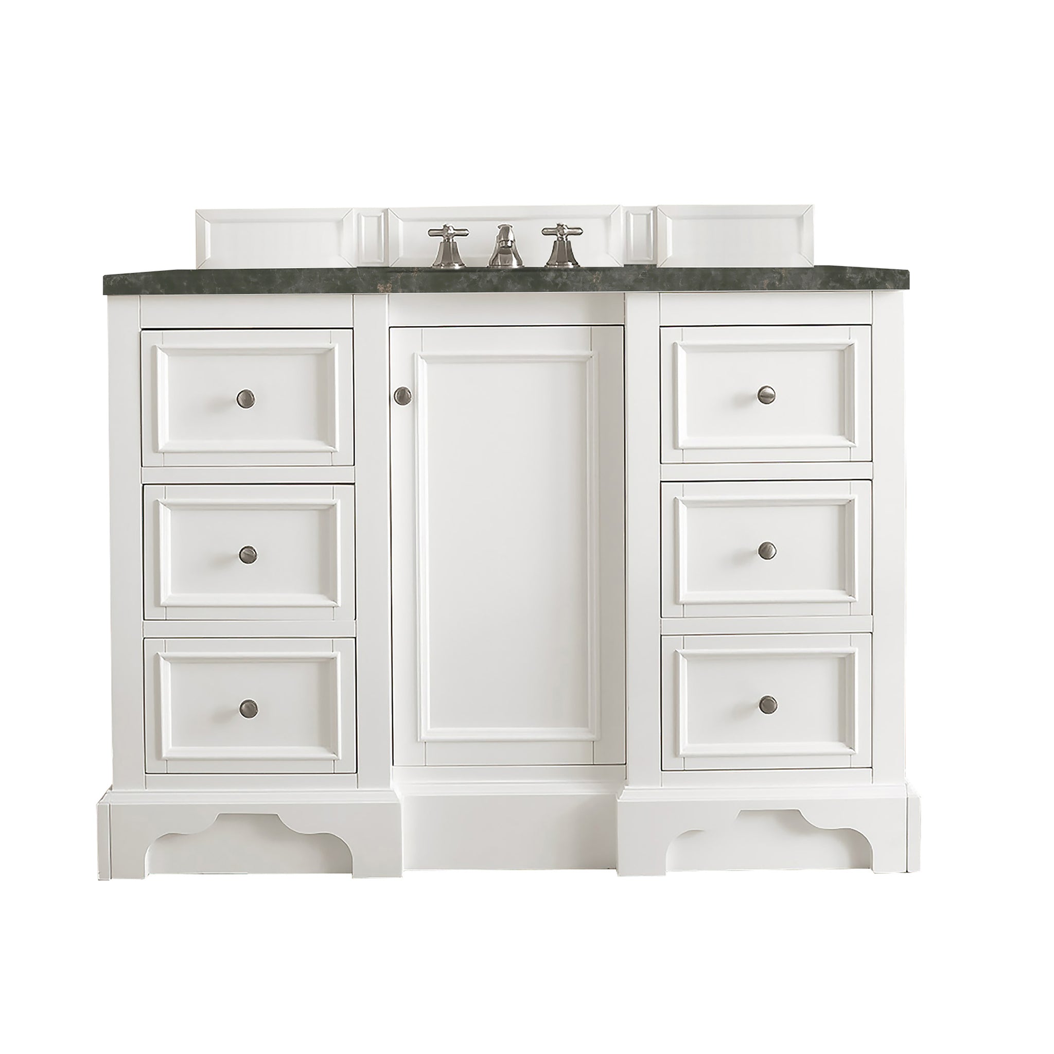 James Martin De Soto 48" Single Bathroom Vanity, Bright White with Phantome countertop