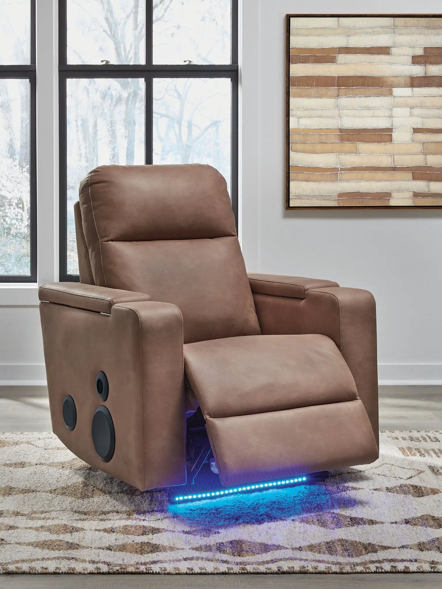 Lorrenton - Glider Power Recliner With Audio System - Caramel by Unique Piece Furniture