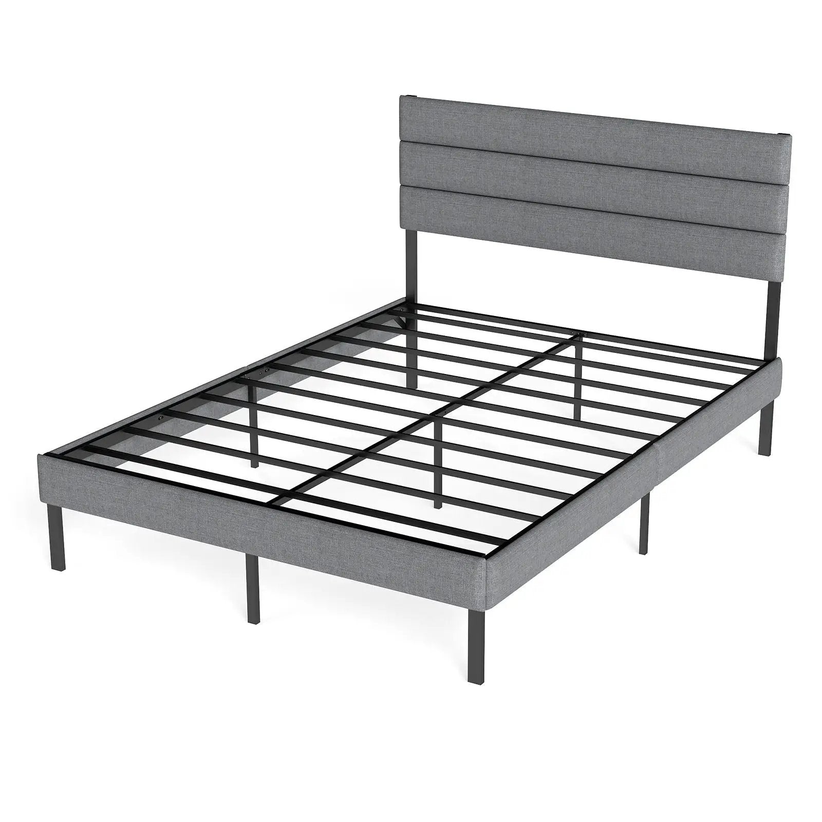 Upholstered Platform Bed Frame With Headboard, No Box Spring Needed, Underbed Storage by HouseOfZazla