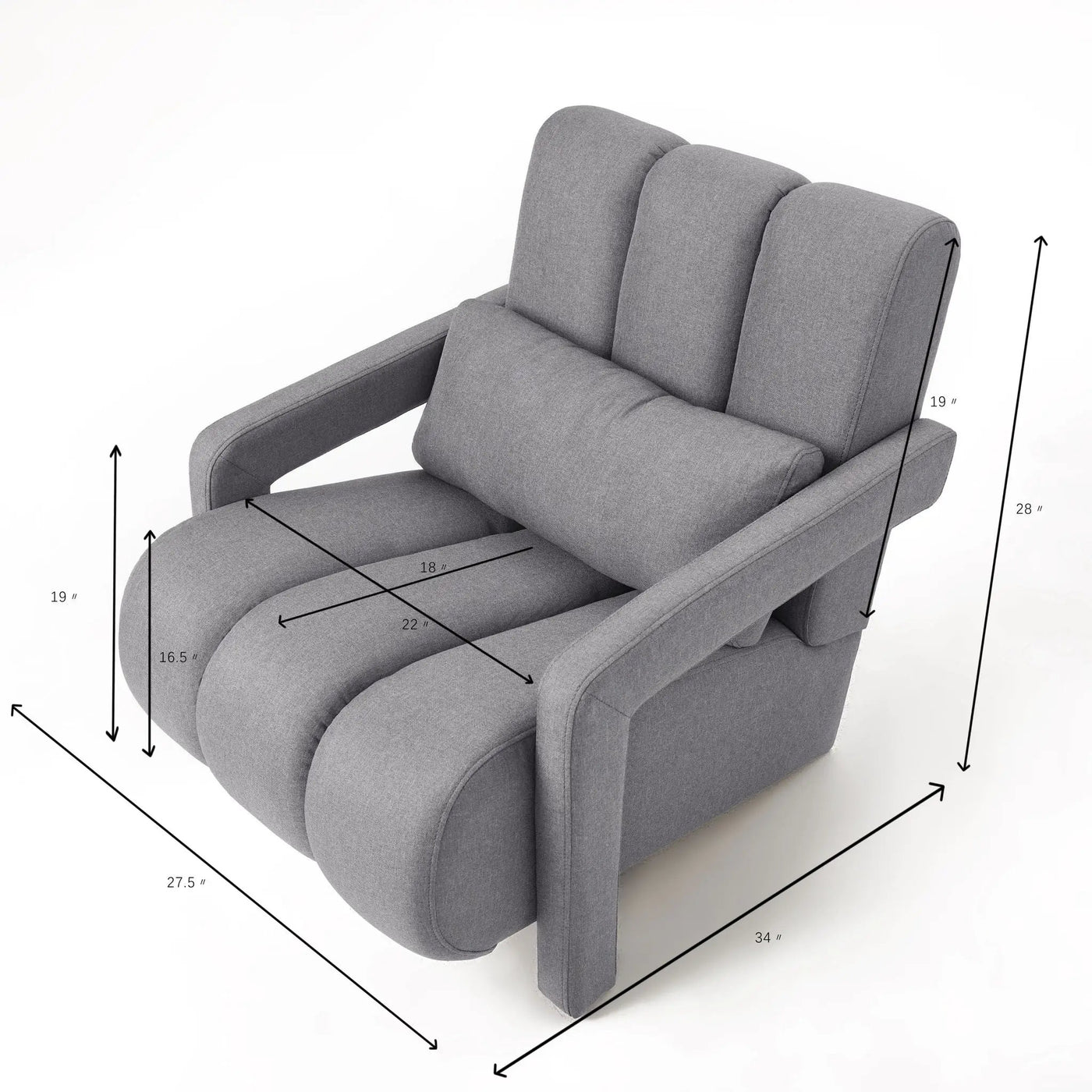 Modern Upholstered Accent Chair, Comfortable Fabric With A Pillow For Living Room by Unique Piece Furniture