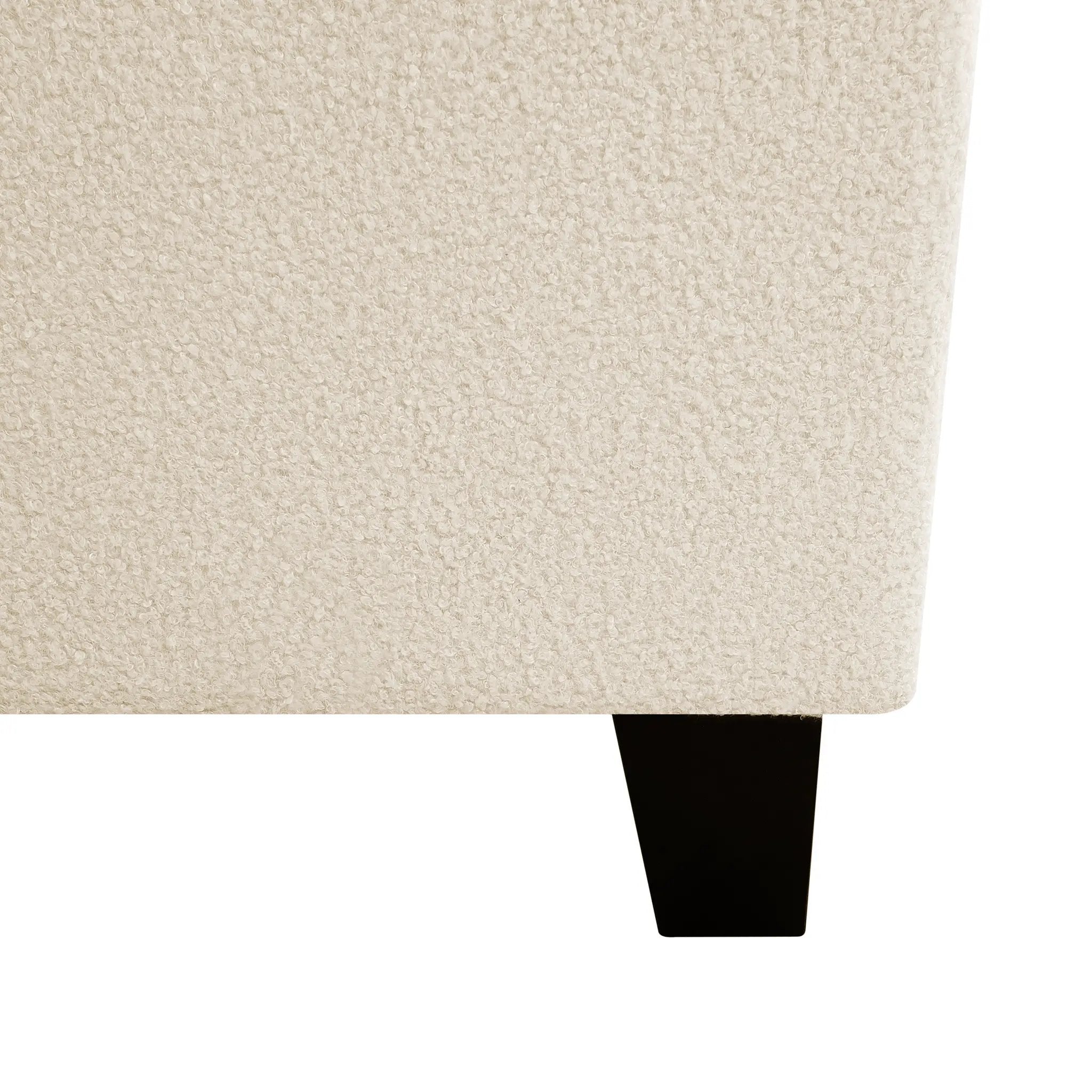 King Size Bed Frame with Upholstered Teddy Velvet Headboard by HouseOfZazla