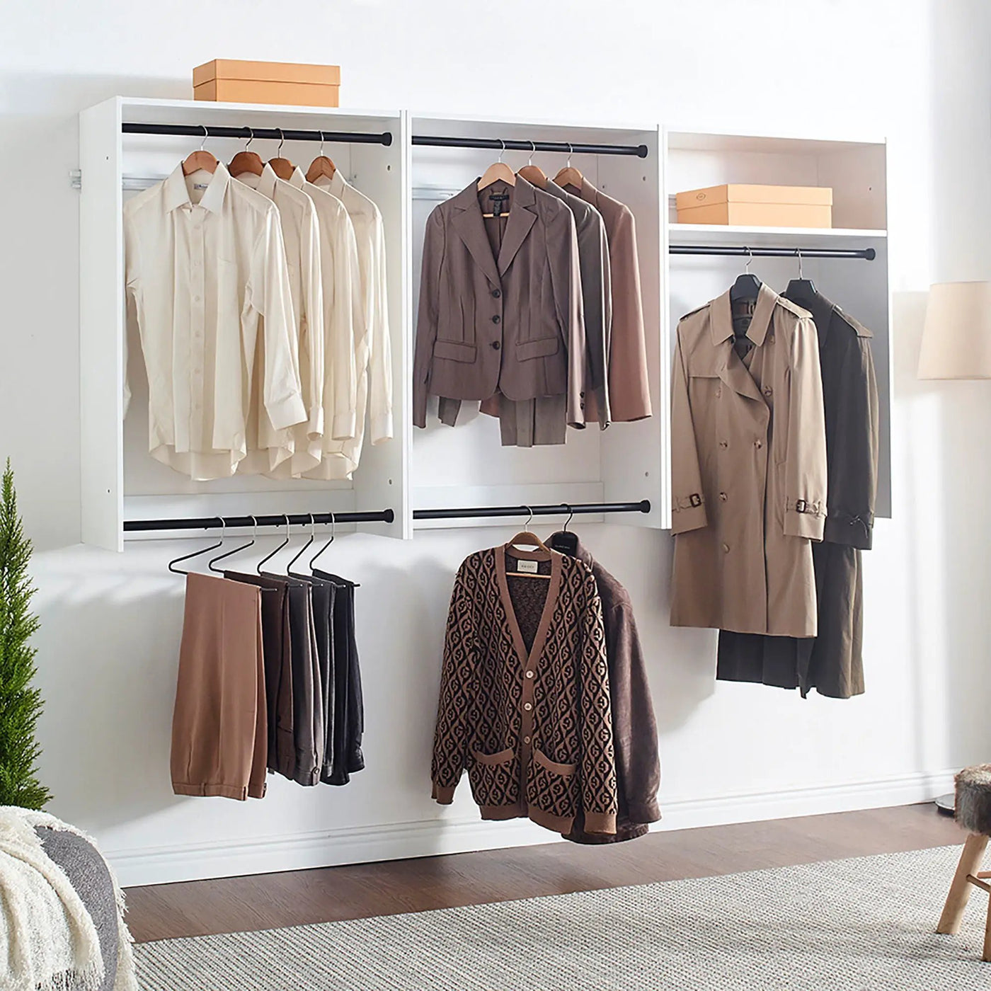 Devi - Wall Mounted Wood Closet System by HouseOfZazla