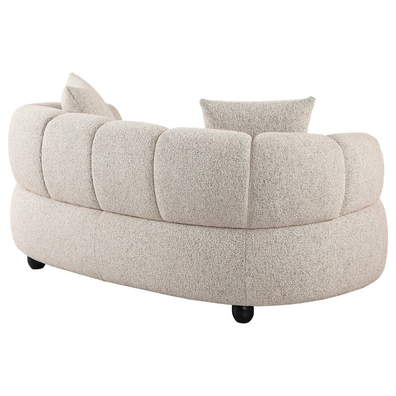 Whitney Contemporary Channel Tufted Woven Fabric Upholstered Loveseat by Unique Piece Furniture