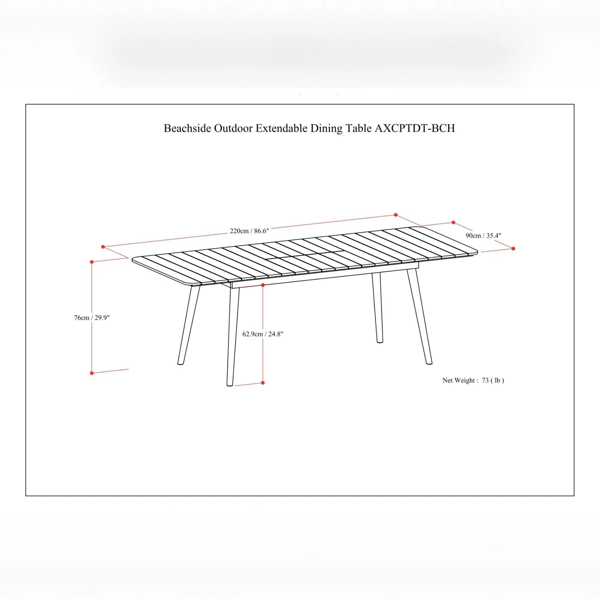 Beachside - Outdoor Extendable Dining Table - Light Teak by Unique Piece Furniture