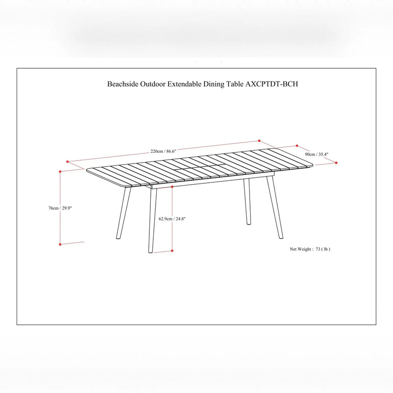 Beachside - Outdoor Extendable Dining Table - Light Teak by Unique Piece Furniture