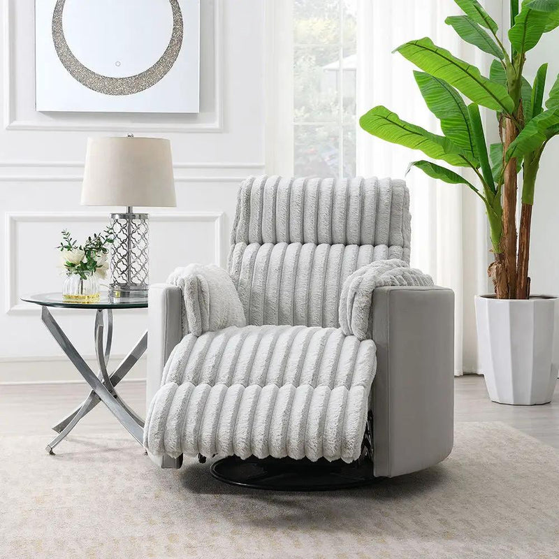 Emee - Glider Recliner With Swivel - Gray Corduroy by Unique Piece Furniture