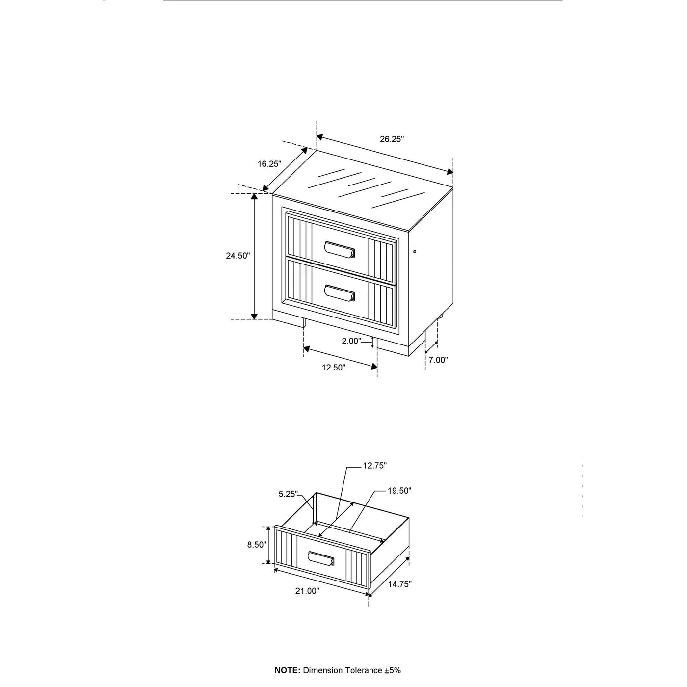 Isaiah - 5 Piece Bedroom Set With TV Lift-LED, Speakers And Fireplace by HouseOfZazla