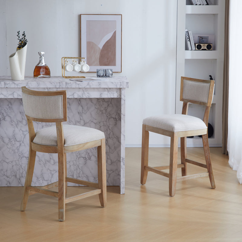 26.5" Upholstered Counter Stools Set of 2 with Comfy Back by HouseOfZazla