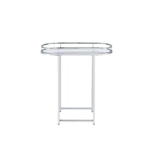Piffo - Serving Cart Set - Clear Glass & Chrome by Unique Piece Furniture