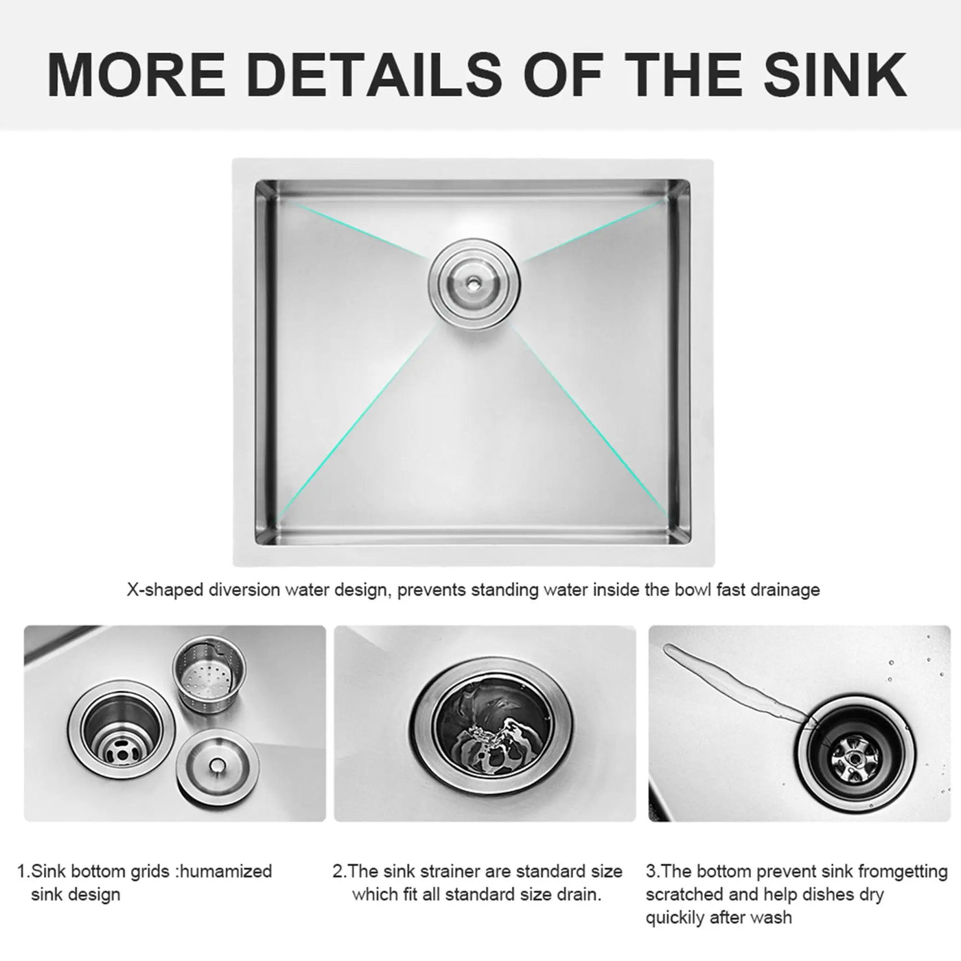 Undermount Steel Kitchen Sink, Deep Single Bowl Basin by HouseOfZazla