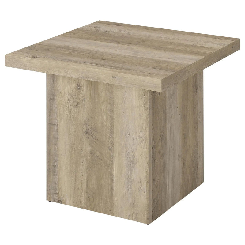 Devar 2-piece Square Coffee End Table Set Distressed Pine by Unique Piece Furniture
