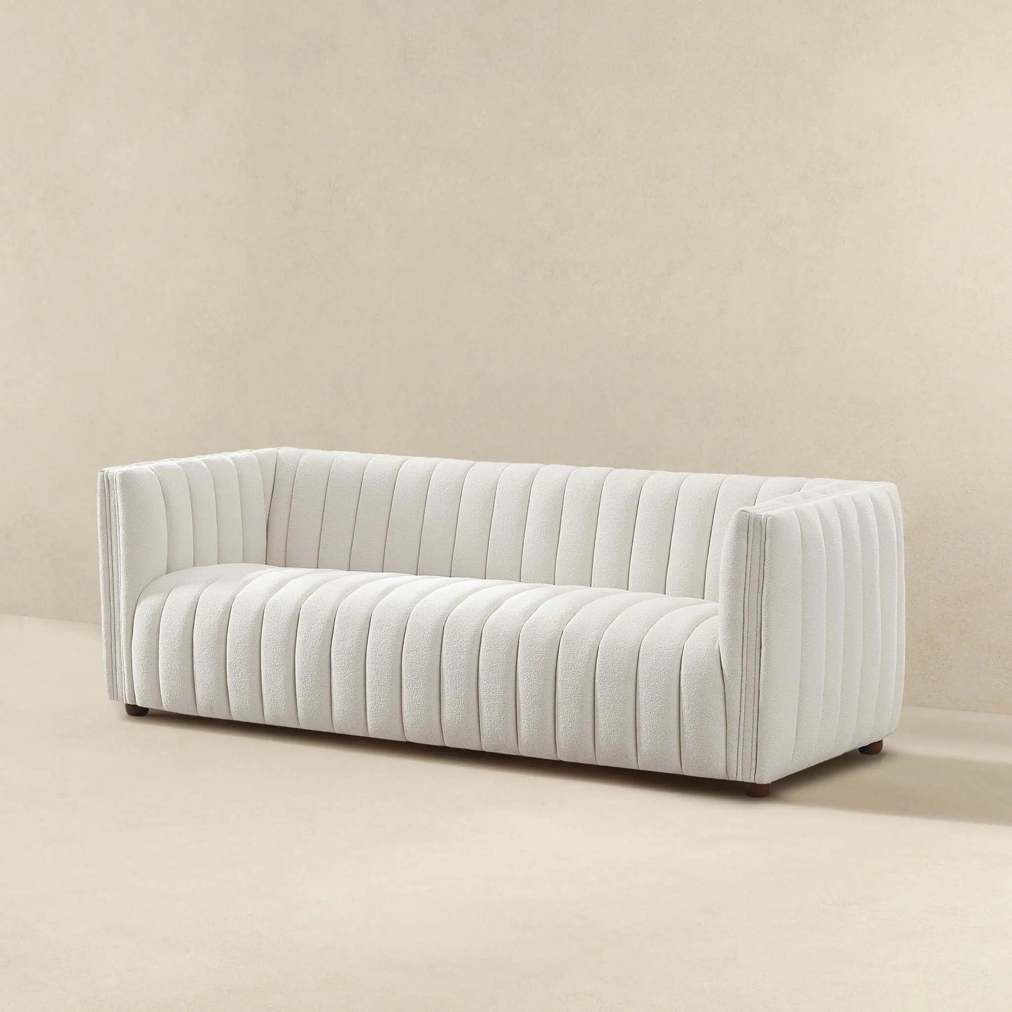 April - Mid-Century Modern Luxury Tight Back Boucle Couch by HouseOfZazla