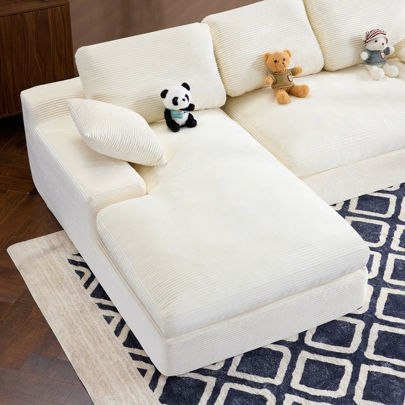 Compressed Sofa With 3 Back Cushions, 2 Throw Pillows