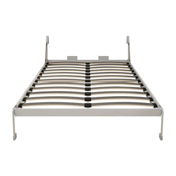 Queen Size Vertical Murphy Wall Cabinet Folding Bed With Automatic Legs - Gray