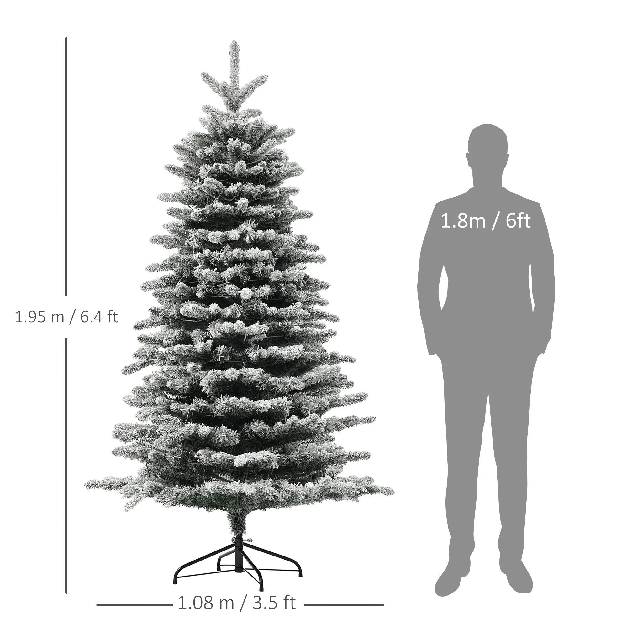 6.5 Ft Pre-Lit Snow Flocked Mountain Pine Artificial Christmas Tree by HouseOfZazla