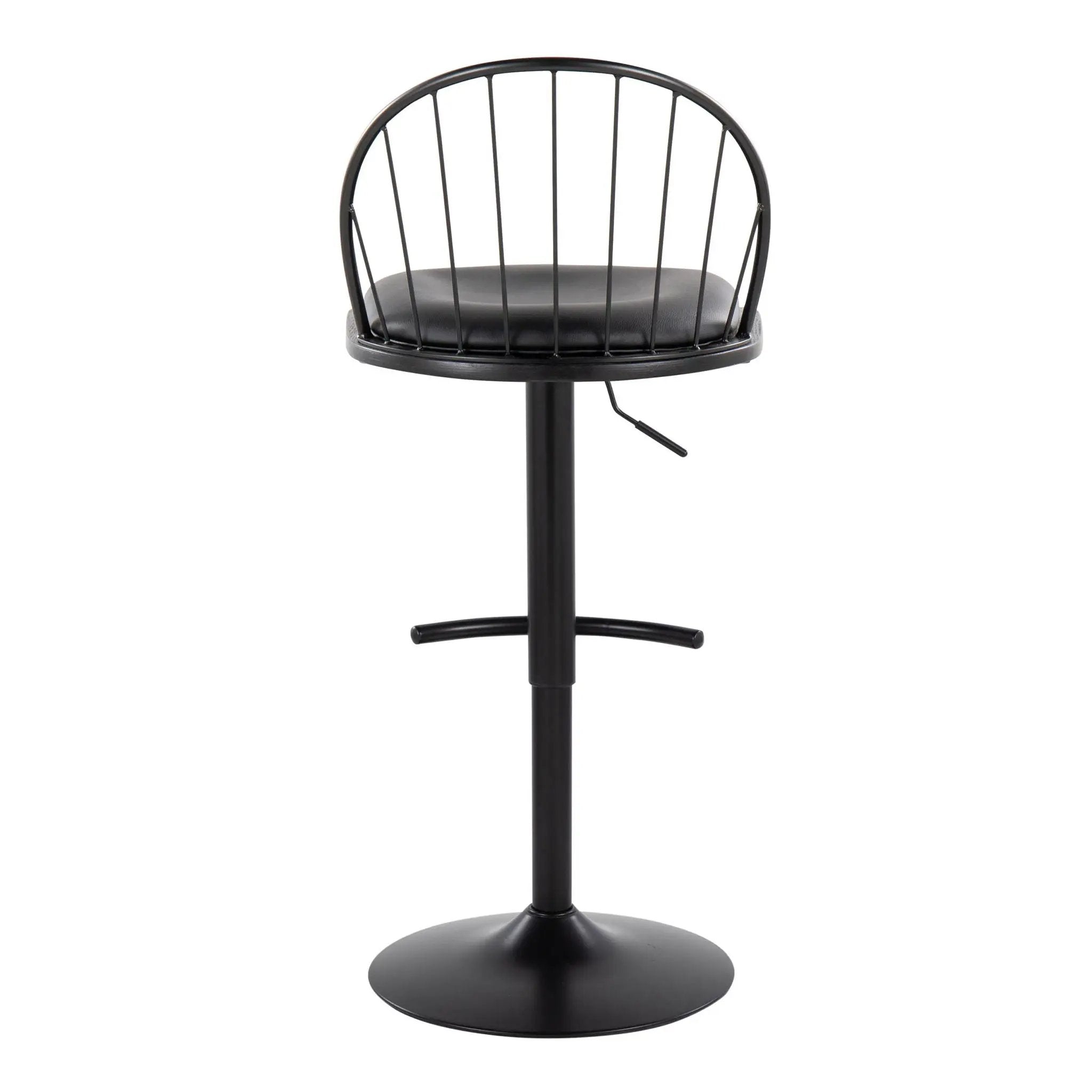 Riley - Farmhouse Adjustable Height Barstool With Swivel With Rounded T Footrest (Set of 2) by Unique Piece Furniture