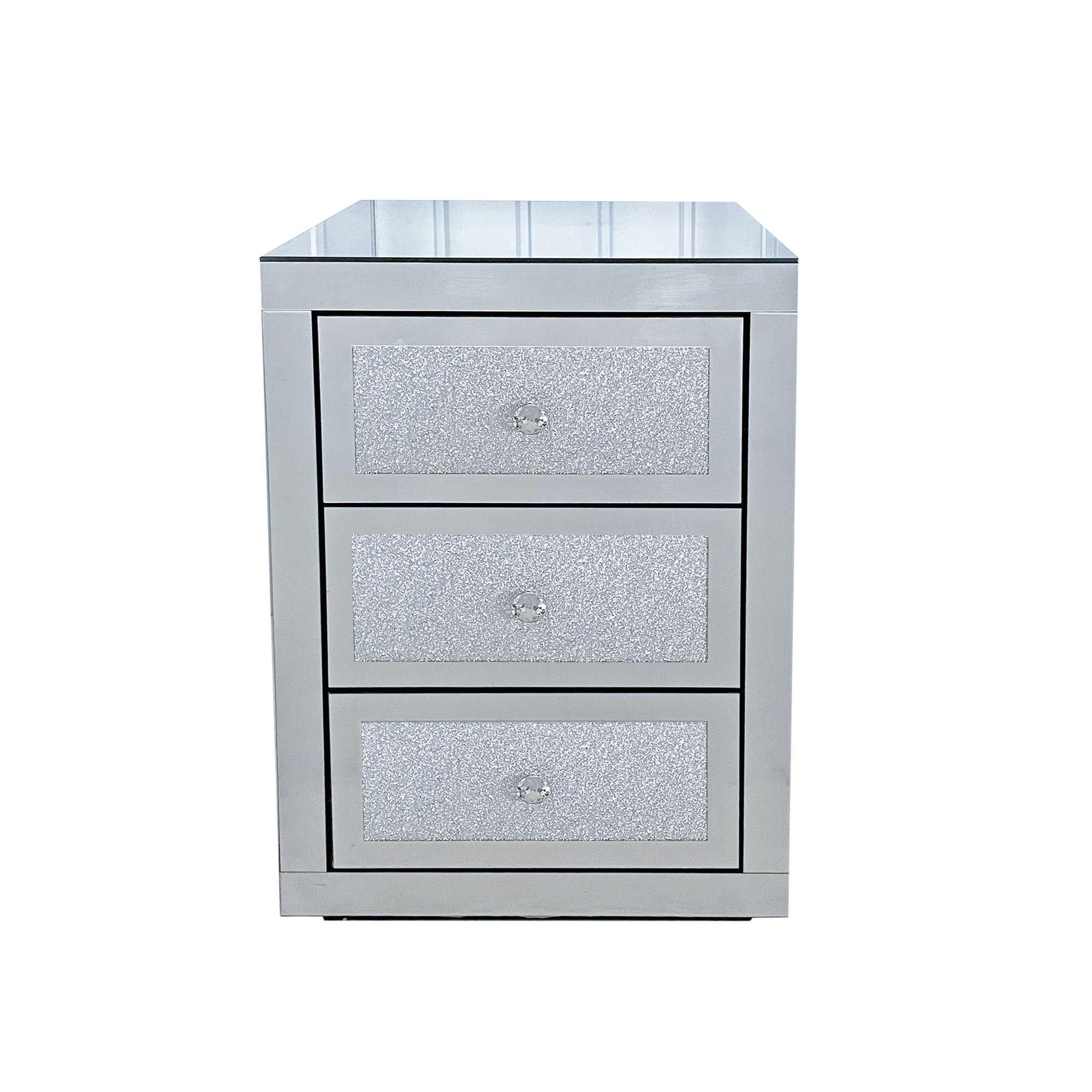 3-Drawer Mirrored Nightstand Bedside Table by HouseOfZazla