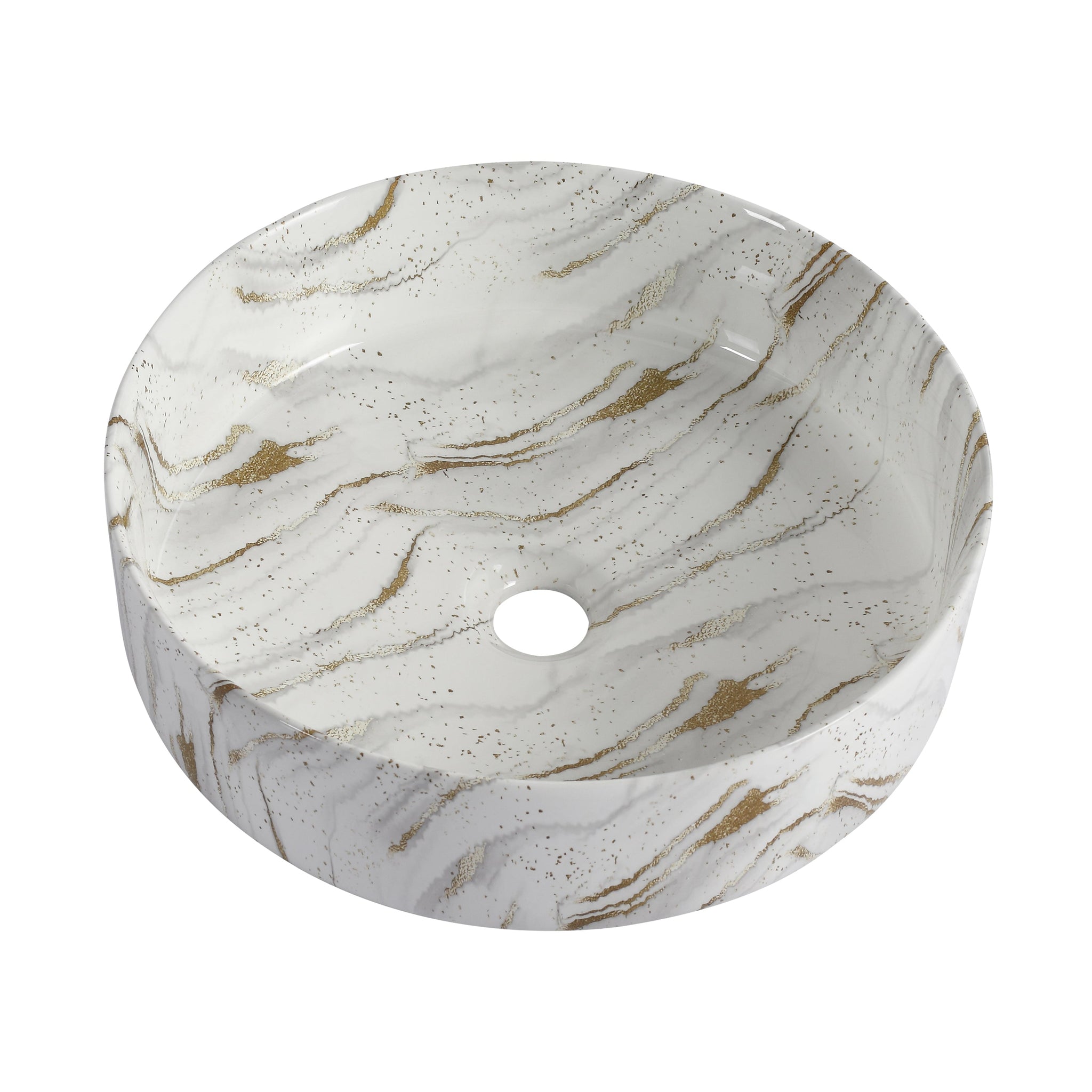 Ceramic Round Above Counter Bathroom Sink Art Basin by HouseOfZazla