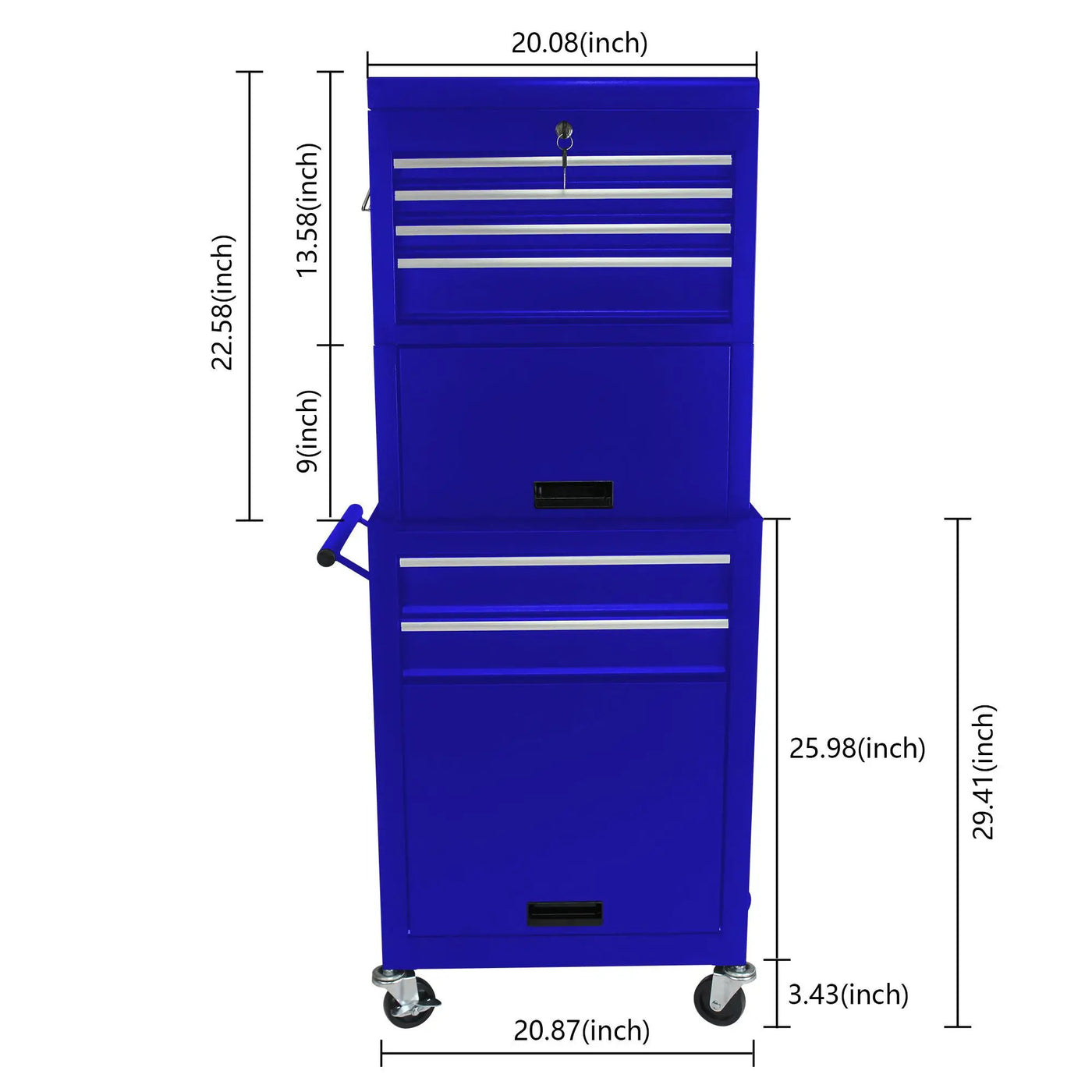 6 Drawer Lockable Tool Cabinet On Wheels With Detachable Toolbox by HouseOfZazla