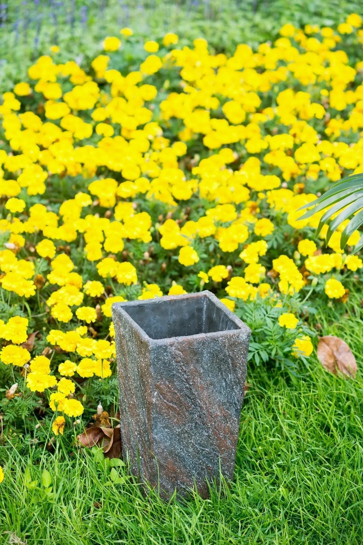 9.4x9.4x18.1' Cement Planter Large, Indoor Outdoor Garden Functional Decor by HouseOfZazla