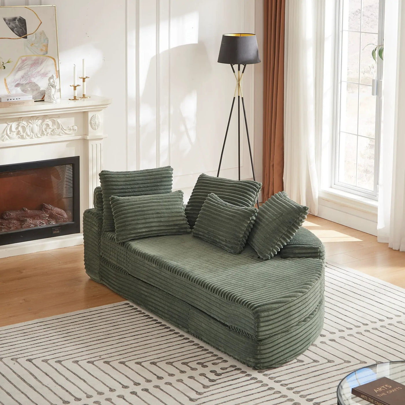 Semi Circular 2 In 1 Sofa Bed With Neck Pillow by HouseOfZazla