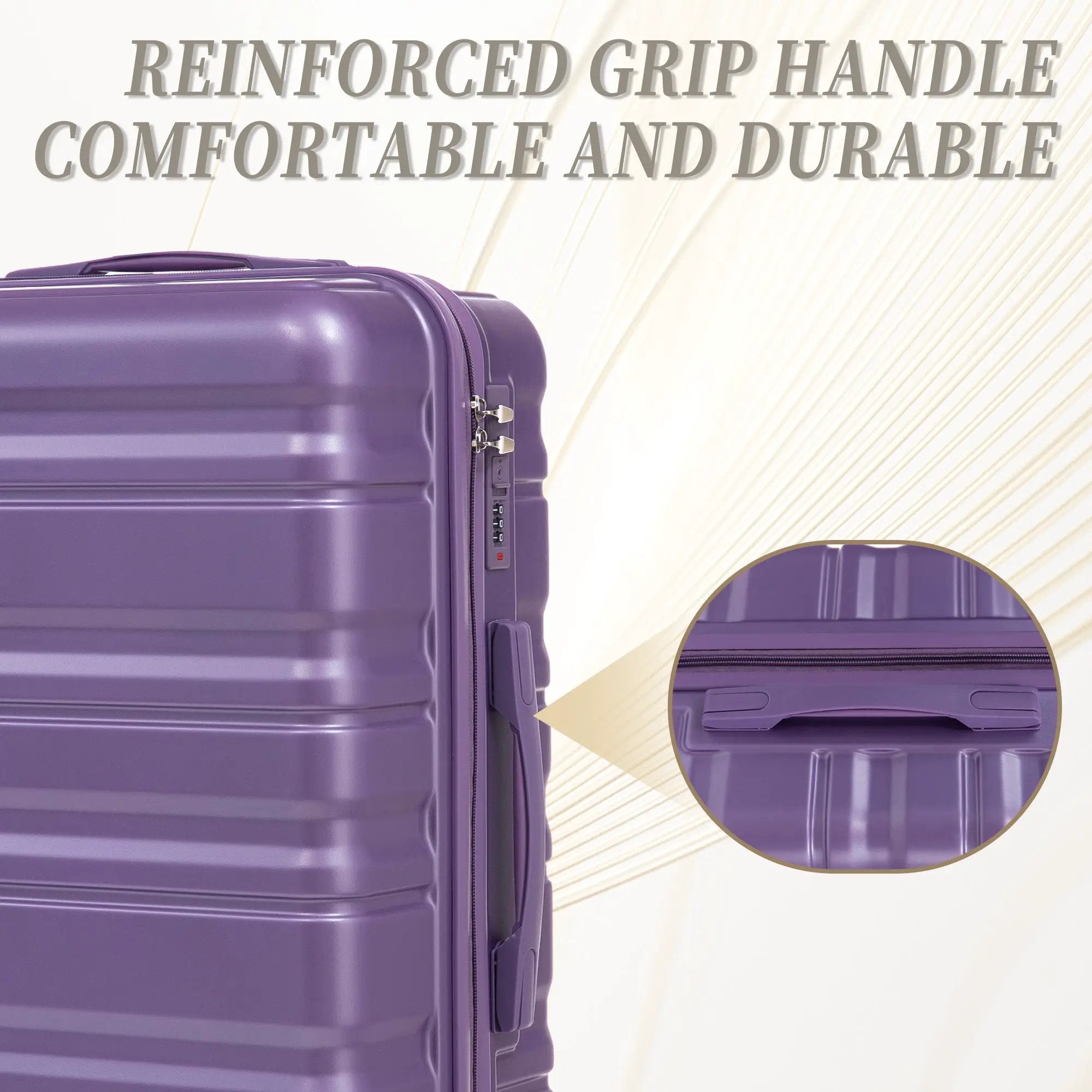 HIFINE Tourist 3-Piece ABS Spinner Wheel Luggage Set (Purple) by HouseOfZazla