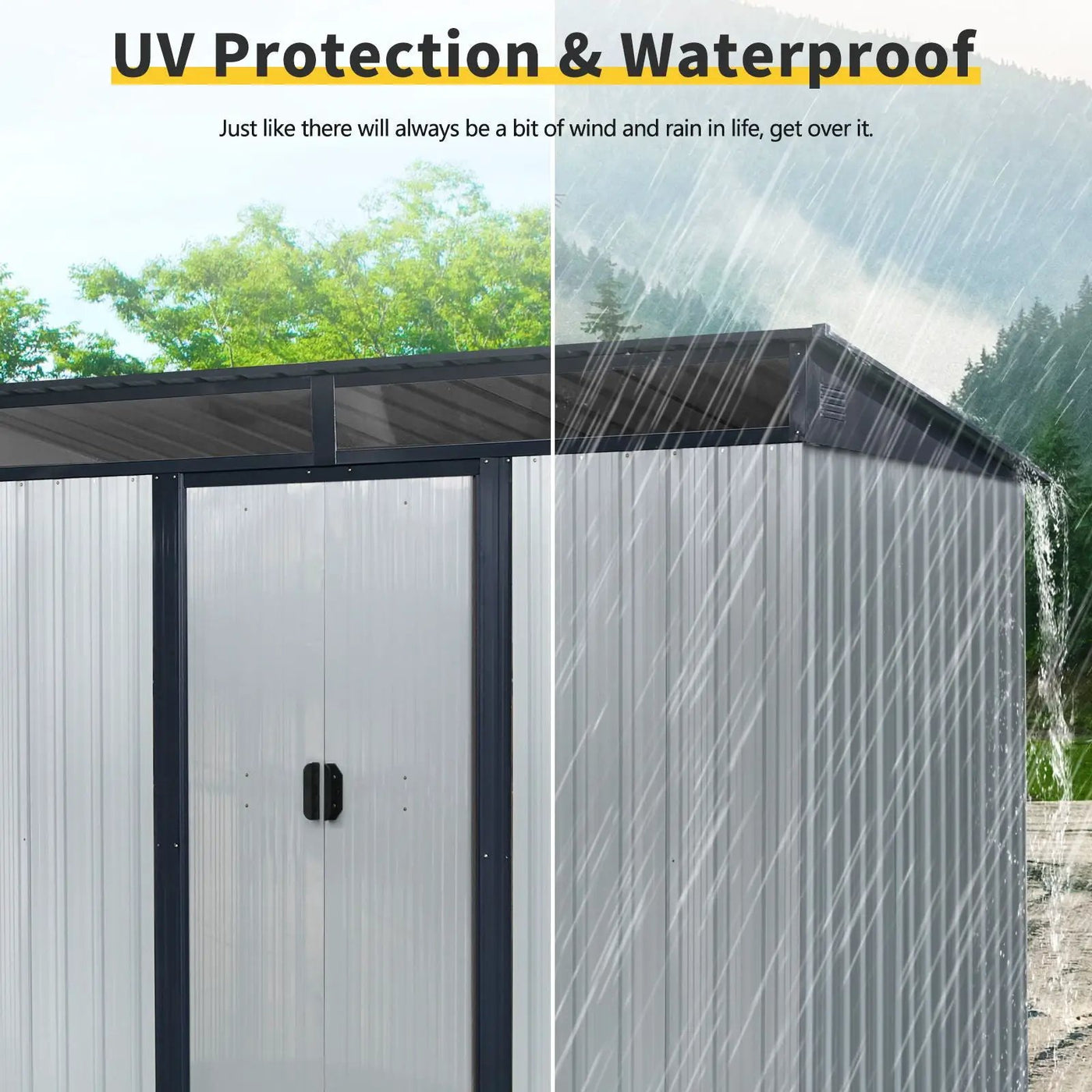 Outdoor Metal Storage Shed And Transparent Plate For Garden, Lawn by HouseOfZazla