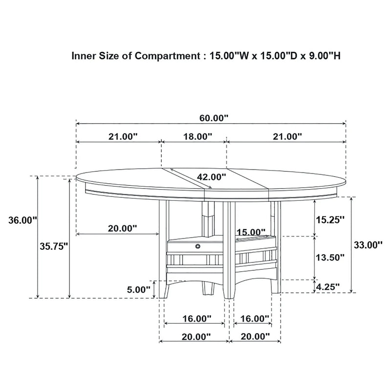 Hester - Extension Counter Dining Table - Chestnut